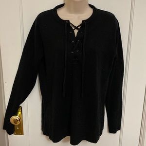 New Criss Cross Lace Up Sweater